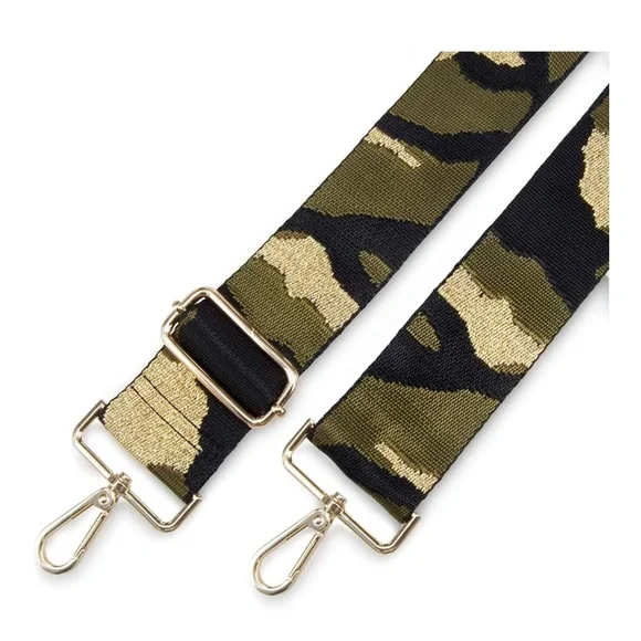 Camouflage Guitar Strap Adjustable Wide Replacement Strap Gold Hardware - Picture 3 of 8